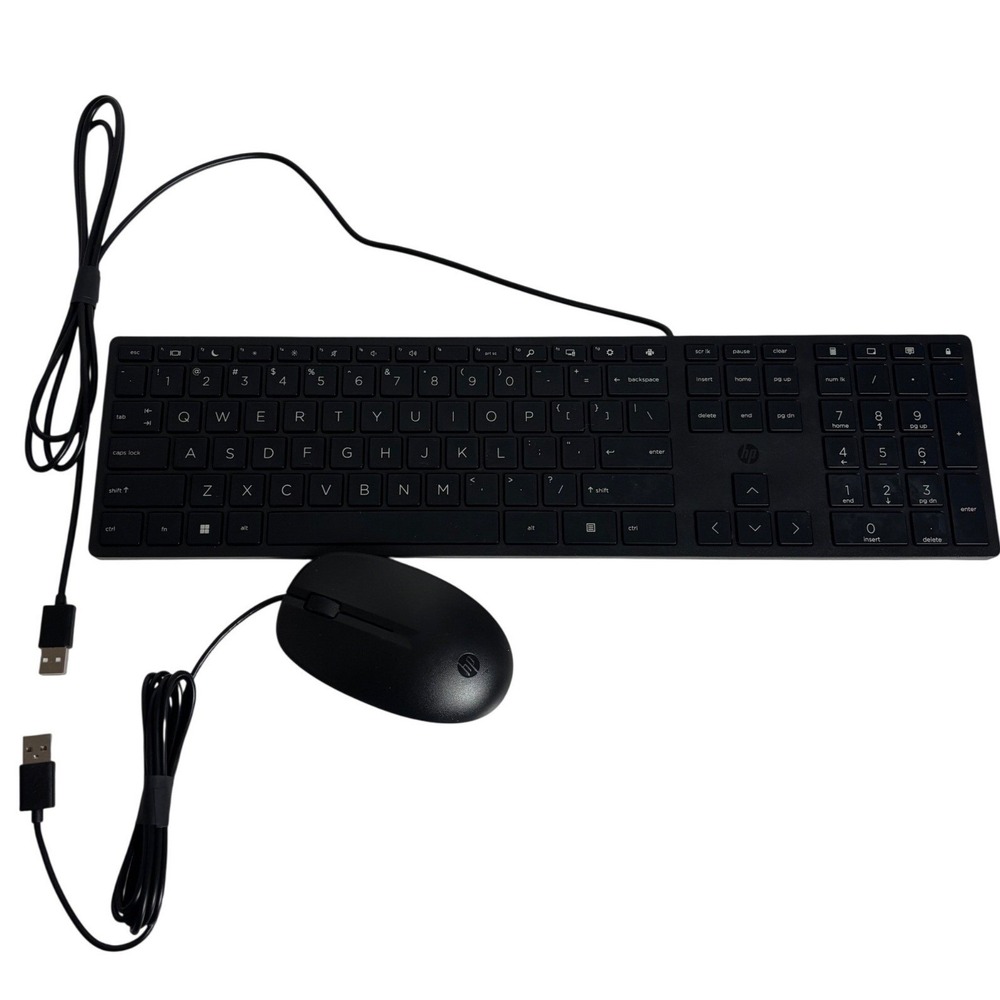 HP Wired Keyboard and Mouse Combo‎ Black USB L98809-001 NWOB